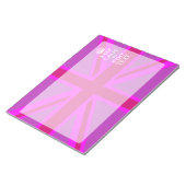 ホットピンクあなたの穏保やかな編集文字ユニオンジャック ノートパッド (アングル)