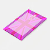 ホットピンクあなたの穏保やかな編集文字ユニオンジャック ポストイット (アングル)