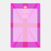 ホットピンクあなたの穏保やかな編集文字ユニオンジャック ポストイット (正面)