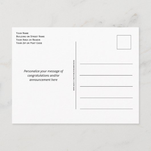 ホットピンクおめでとうSTEM Gradの女性 案内ポストカード (裏面)