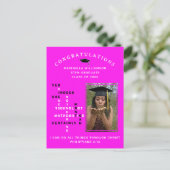 ホットピンクおめでとうSTEM Gradの女性 案内ポストカード (スタンド正面)