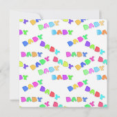 ホットピンクかわいらしベビーダックベビーシャワー招待状 招待状 (裏面)