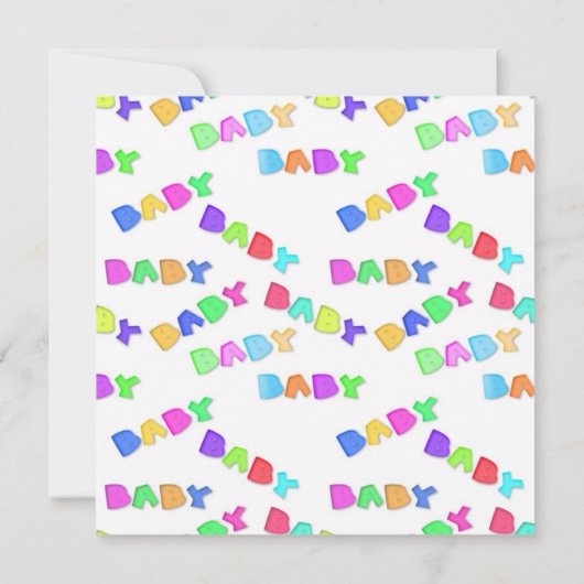 ホットピンクかわいらしベビーダックベビーシャワー招待状 招待状 (裏面)