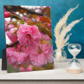 ホットピンクさくらんぼ花 フォトプラーク (側面)