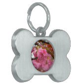 ホットピンクさくらんぼ花 ペットネームタグ (正面左)