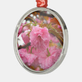 ホットピンクさくらんぼ花 メタルオーナメント (左)