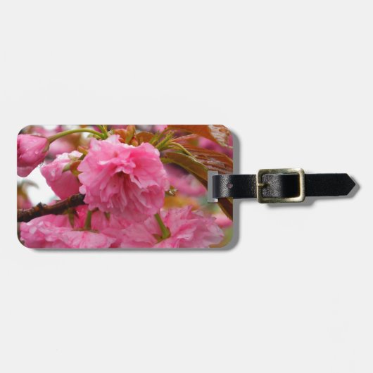 ホットピンクさくらんぼ花 ラゲッジタグ (正面横)