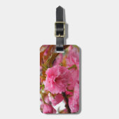 ホットピンクさくらんぼ花 ラゲッジタグ (正面縦)