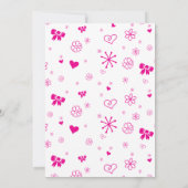 ホットピンクすごい赤ガーリーちゃんシャワー招待状 招待状 (裏面)