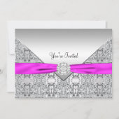 ホットピンクすべての行事パーティーテンプレート 招待状 (正面)