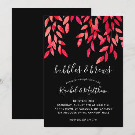 ホットピンクつる植物オンブラックカップルウェディングシャワー