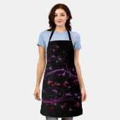 ホットピンクつる植物 エプロン (着用した状態)