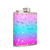 ホットピンクとアクアブルーのグラデーション水滴2 フラスク (右)