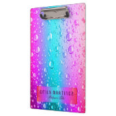 ホットピンクとアクアブルーのグラデーション水滴 クリップボード (左)