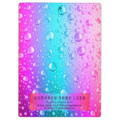 ホットピンクとアクアブルーのグラデーション水滴 クリップボード (裏面)