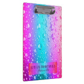 ホットピンクとアクアブルーのグラデーション水滴 クリップボード (右)
