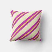 ホットピンクとイエローのストライプ クッション (裏面)