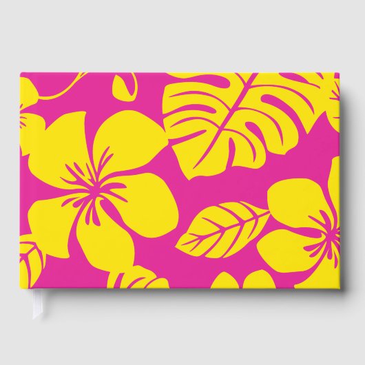 ホットピンクとイエローのピンクビキニ模様 ゲストブック (正面)