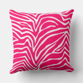 ホットピンクとオフホワイトのゼブラ柄またはその他のカラーのピロー クッション (裏面)