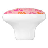 ホットピンクとオレンジのウィスプ離れのパターン セラミックノブ (側面)