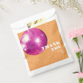 ホットピンクとオレンジのディスコ結婚ボールありがとう フェイバーバッグ (封をした状態)