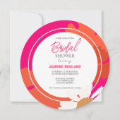 ホットピンクとオレンジのデイジー抽象芸術フローラブライダル (正面)