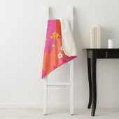 ホットピンクとオレンジのフローラガーデン抽象芸術 シェルパブランケット (インサイチュ)