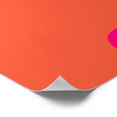 ホットピンクとオレンジのフローラハッピーバースデーパーティー ポスター (角)