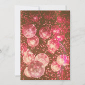 ホットピンクとオレンジのレトロディスコボールウェディング 招待状 (正面)