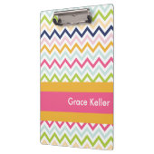 ホットピンクとオレンジの山形のクリップボパーソナライズされたード クリップボード (左)