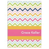 ホットピンクとオレンジの山形のクリップボパーソナライズされたード クリップボード (裏面)