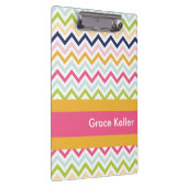 ホットピンクとオレンジの山形のクリップボパーソナライズされたード クリップボード (右)