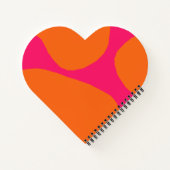 ホットピンクとオレンジの抽象芸術パターン(任意の名前) ノートブック (裏面)