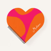 ホットピンクとオレンジの抽象芸術パターン(任意の名前) ノートブック (正面)