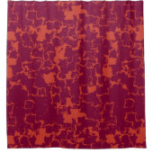 ホットピンクとオレンジの抽象芸術 シャワーカーテン (正面)