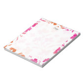 ホットピンクとオレンジの水色の花の茎 ノートパッド (回転)