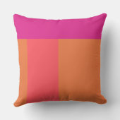 ホットピンクとオレンジの緑離れ色のブロック クッション (裏面)