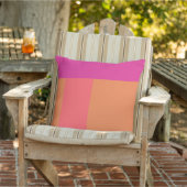 ホットピンクとオレンジ色のブロック アウトドアクッション (椅子)