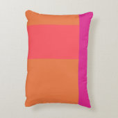 ホットピンクとオレンジ色のブロック アクセントクッション (裏面(縦))