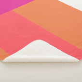 ホットピンクとオレンジ色のブロック シェルパブランケット (3/4)