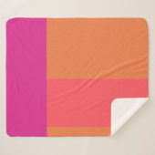 ホットピンクとオレンジ色のブロック シェルパブランケット (正面(横))