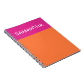 ホットピンクとオレンジ色のブロック ノートブック (右側)