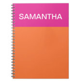 ホットピンクとオレンジ色のブロック ノートブック (正面)