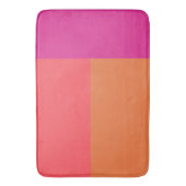 ホットピンクとオレンジ色のブロック バスマット (正面縦)