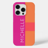 ホットピンクとオレンジ色のブロック Case-Mate iPhoneケース (裏面)