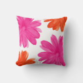 ホットピンクとオレンジ色の水色の花 クッション (正面)