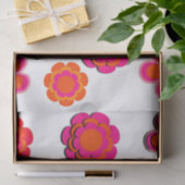 ホットピンクとオレンジ色の花を包む紙シート 薄葉紙 (ギフト)