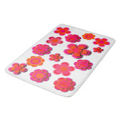 ホットピンクとオレンジ色の花 バスマット (アングル)