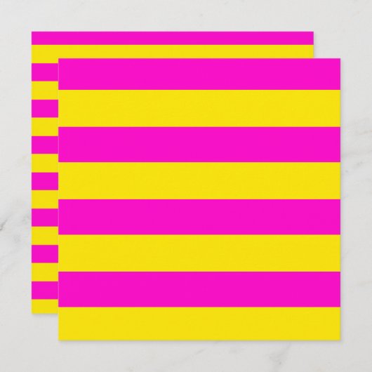 ホットピンクとカナリア色の黄色のストライプ カード (正面/裏面)