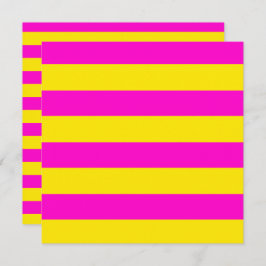 ホットピンクとカナリア色の黄色のストライプ カード